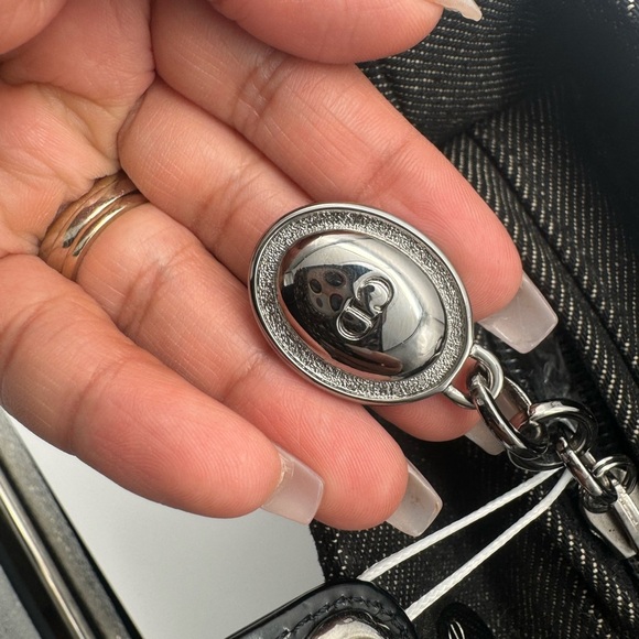 Lady Dior Denim Cannage Quilted Top Handle Bag Denim - Large Size - Picture 8 of 10